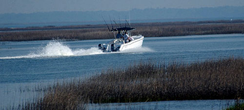 The Polecat boat heads out for another day of charter fishing on Hilton Head Island, SC